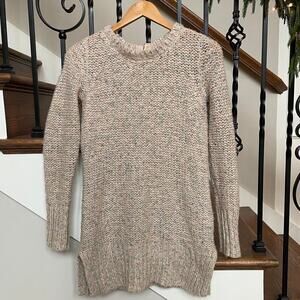 Anthropologie Kaisley Small Sweater | Back Zipper, Pink Beige Knit Pullover, EUC